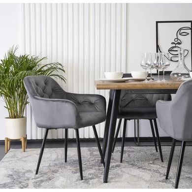 Стілець оксамитовий MEBEL ELITE VIKI Velvet сірий жива фотографія