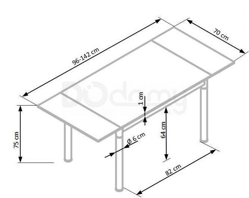 Стіл розкладний LOGAN 2 Halmar 96х70 Попіл жива фотографія