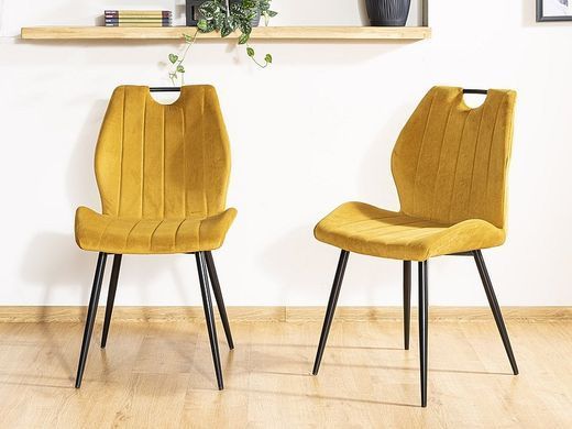 Стул ARCO Velvet Signal Карри реальная фотография