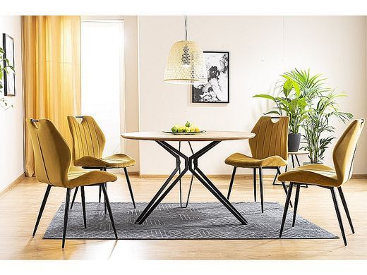 Стул ARCO Velvet Signal Карри реальная фотография