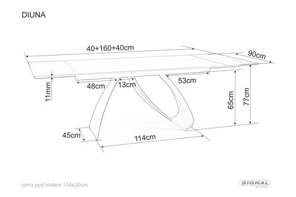 Стіл Обідній DIUNA Signal 160(240)X90 Чорна Сахара Нуар / Чорний мат жива фотографія