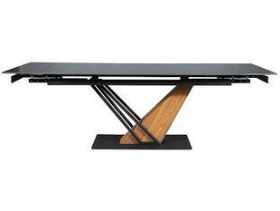 Стол Обеденный GENESIS Signal 160(220)X90 Черный Мрамор / Черный / Ясен реальная фотография