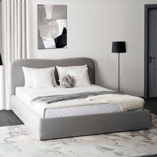 Ліжко двоспальне MEBEL ELITE BRISTOL 160x200 см Сірий жива фотографія