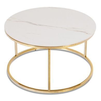 Журнальный столик MEBEL ELITE VENICE 80x80 Белый реальная фотография