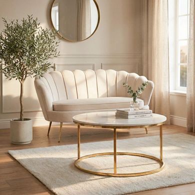 Журнальный столик MEBEL ELITE VENICE 80x80 Белый реальная фотография