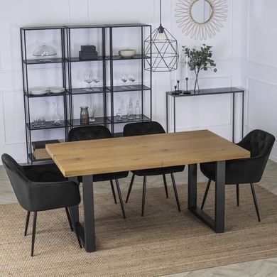 Стілець оксамитовий MEBEL ELITE VIKI Velvet чорний жива фотографія