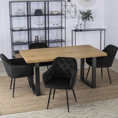 Стілець оксамитовий MEBEL ELITE VIKI Velvet чорний жива фотографія