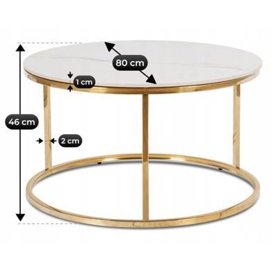 Журнальный столик MEBEL ELITE VENICE 80x80 Белый реальная фотография