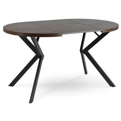 Стіл розкладний круглий MEBEL ELITE LUGO 90(190)х90 см Горіх жива фотографія
