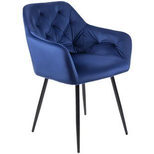 Стул бархатный MEBEL ELITE VIKI Velvet темно-синий реальная фотография
