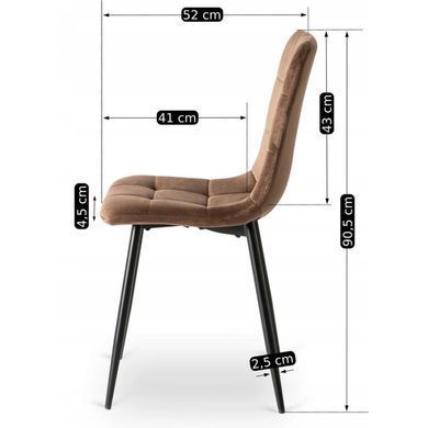 Стілець оксамитовий MEBEL ELITE PERU Velvet Коричневий жива фотографія