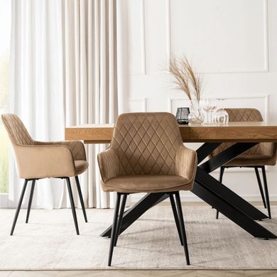 Стілець оксамитовий MEBEL ELITE BRESSO Velvet Беж жива фотографія