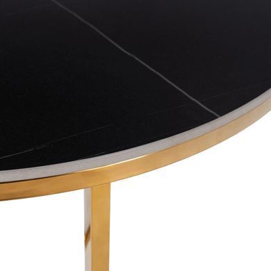 Журнальний столик MARINE MEBEL ELITE 80x80 Чорний/золото жива фотографія
