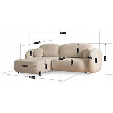 Угловой диван MEBEL ELITE OLE 250 см Беж (левый)