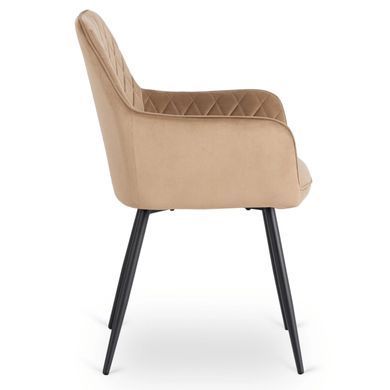Стілець оксамитовий MEBEL ELITE BRESSO Velvet Беж жива фотографія