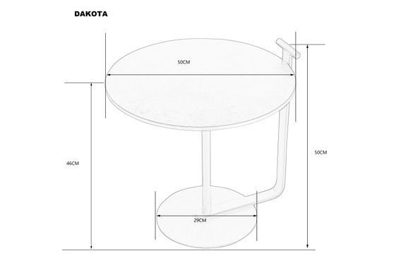 Журнальний столик DAKOTA Intarsio 50x50 Сірий мат/чорний жива фотографія