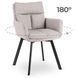 Стул поворотный MEBEL ELITE CORTADO Velvet Серый реальная фотография