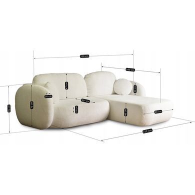 Угловой диван MEBEL ELITE OLE 250 см Кремовый (правый)