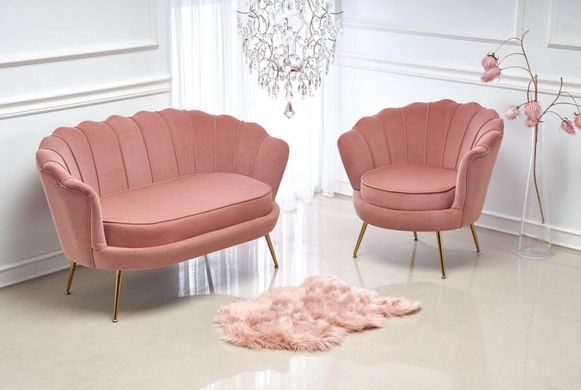 Кресло AMORINITO Velvet Halmar Розовый реальная фотография