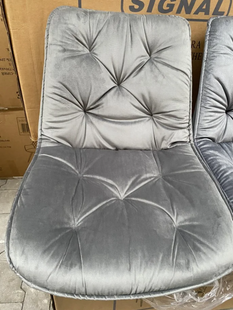 Стул STYLE Velvet Intarsio Серый реальная фотография