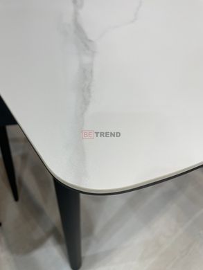 Стол раскладной TM-87 VETRO 110(140)x75 Белый Мрамор реальная фотография