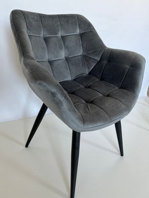 Крісло ELEGANTE Velvet Intarsio Сірий жива фотографія