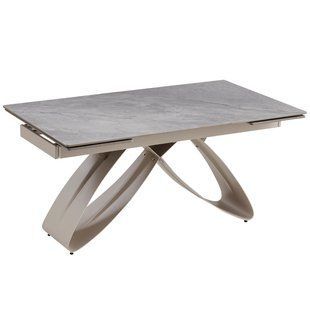 Стол раскладной MEBEL ELITE LUIGI 160(240)х90 см Серый мрамор/кашемир реальная фотография