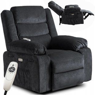 Массажное крісло реклайнер MEBEL ELITE JASPER Чорний
