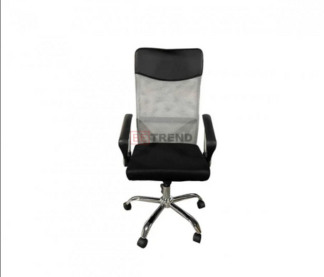 Компьютерное кресло ATLAS Intarsio Серый Черный реальная фотография