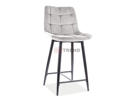 Полубарный стул CHIC H-2 Velvet Signal Светло-Серый реальная фотография