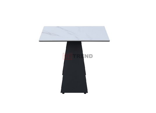 Журнальный столик БРУНО VETRO 600x60 Белый мрамор/Черный реальная фотография