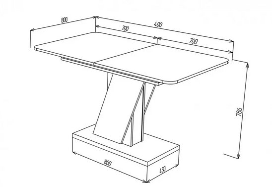 Стол раскладной CARVELO B/I Intarsio 140(180)x80 Белая Аляска РЕ / Индастриал Серый реальная фотография
