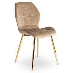 Стул бархатный MEBEL ELITE IRYS Velvet Беж/золото реальная фотография