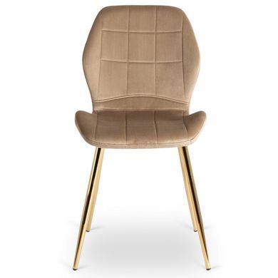 Стул бархатный MEBEL ELITE IRYS Velvet Беж/золото реальная фотография