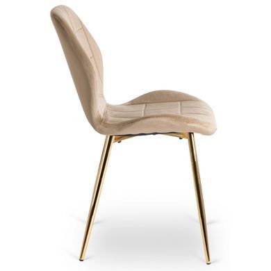 Стул бархатный MEBEL ELITE IRYS Velvet Беж/золото реальная фотография
