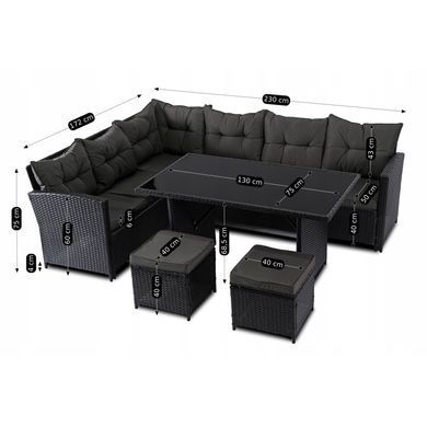 Комплект садовой мебели MEBEL ELITE DALLAS Черный