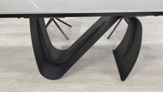 Стол раскладной JULIAN CERAMIC Intarsio 160(240)*90 серый мат/черный реальная фотография