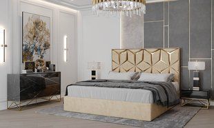 Кровать КРИСТАЛ Prestol 160x200 Айвори реальная фотография