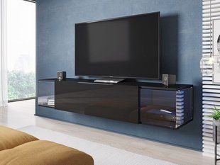 ТВ Тумба Sky RTV Cama Чорний/Чорний глянець жива фотографія