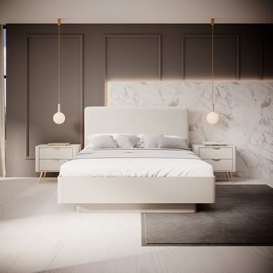 Ліжко (каркас) Perfect Home Ланте / Lante 160 з м'яким ізголів'ям Беж жива фотографія