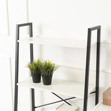 Стеллаж MEBEL ELITE GIA Белый / Черный реальная фотография