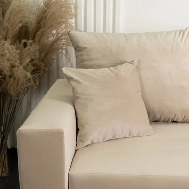 Кутовий диван оксамитовий MEBEL ELITE MARKUS Velvet 238 см Бежевий (правий) жива фотографія