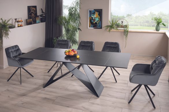 Стіл Обідній WESTIN CERAMIC Signal 160(240)X90 SAHARA NOIR / Чорний жива фотографія