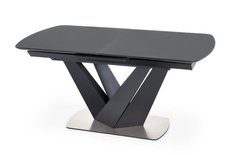 Стол раскладной PATRIZIO Halmar 160(200)х90 Темно-серый/Черный реальная фотография