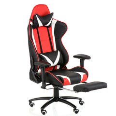 Компьютерное кресло EXTREMERACE BLACK/RED/WHITE WITH FOOTREST Special4You Черно-красный