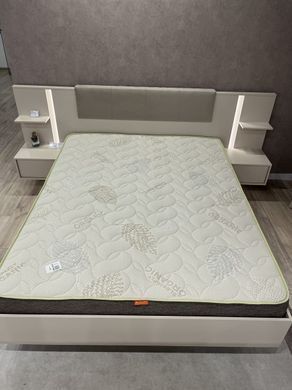 Кровать (каркас) Perfect Home Даст / Dast 160 с прикроватными тумбами и мягким изголовьем Беж реальная фотография