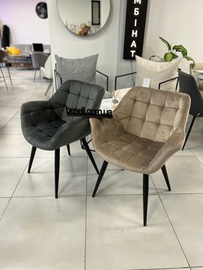 Крісло ELEGANTE Velvet Intarsio Бежевий жива фотографія