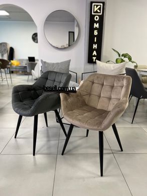 Крісло ELEGANTE Velvet Intarsio Бежевий жива фотографія