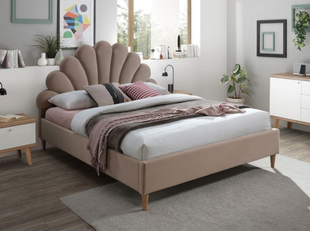 Ліжко SANTANA Velvet Signal 160х200 Бежевий жива фотографія