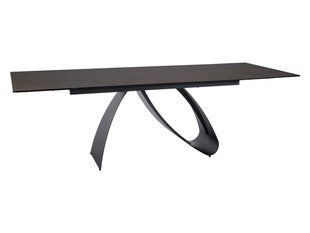 Стіл Обідній DIUNA CERAMIC SignaOSSIDO BRUNOl 160(240)X90 Коричневий Мат/ Чорний мат жива фотографія